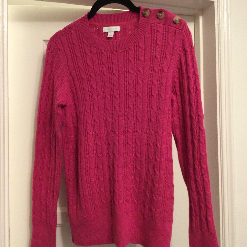 Culture club pink cable knit sweater, size small